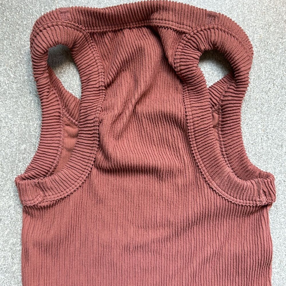 Free People Rust Ribbed Racerback Tank Top - Picture 9 of 14